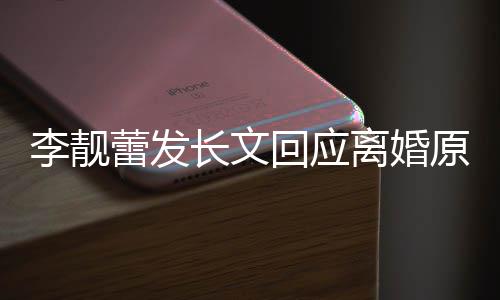 容回应原因召妓文内王李靓蕾发离婚力宏全长文出轨